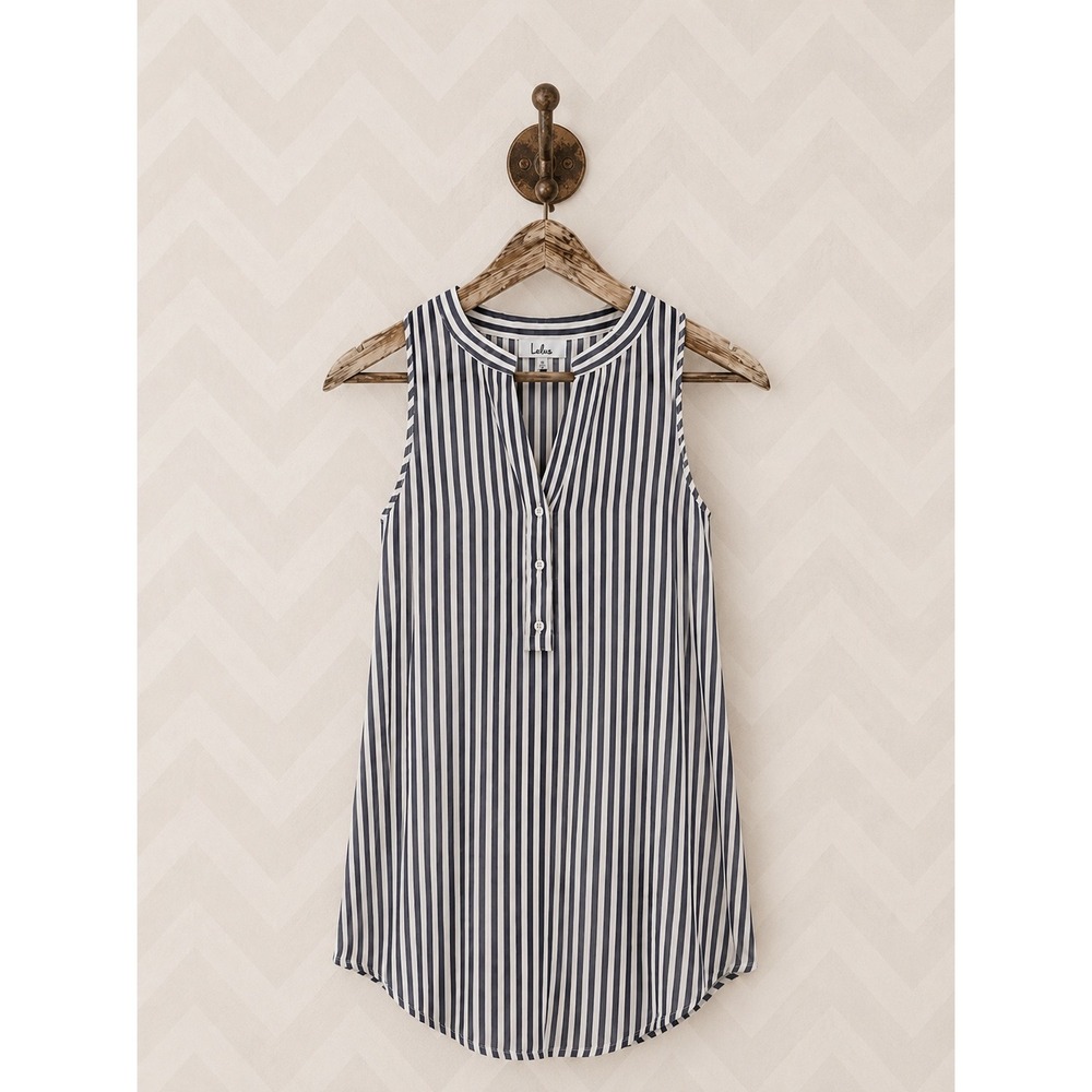 Cupshe Navy and White Striped Sleeveless Midi Dress‎